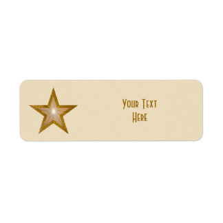 "Gold" Star 'Your Text' label small cream