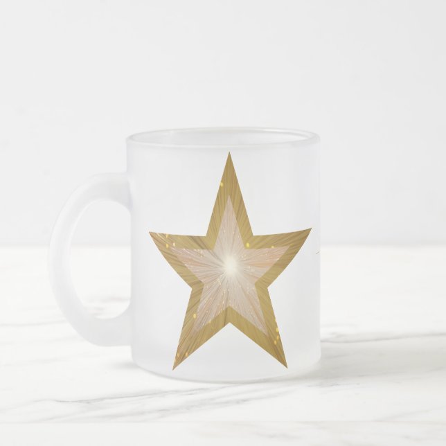 Gold Star  'Your Text' two tone mug white (Left)