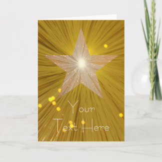 Gold Star 'Your Text' vertical greetings card