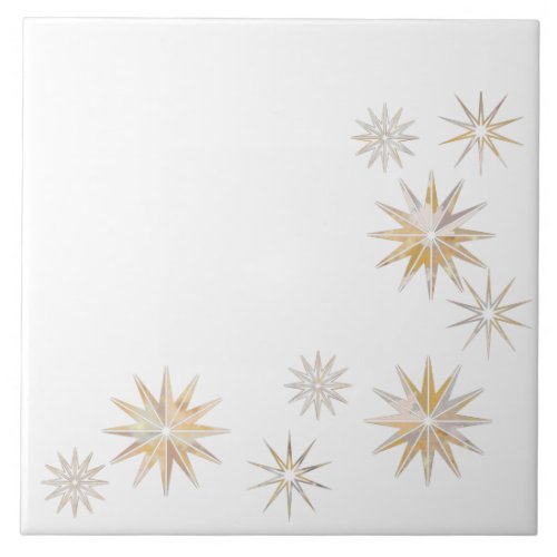 Gold Starburst Ceramic Tile