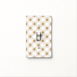 Gold Starburst Medallion Pattern Single Toggle Light Switch Cover