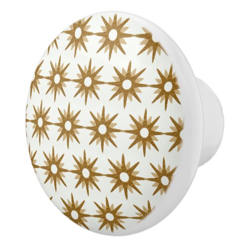 Gold Starburst Pattern Ceramic Knob