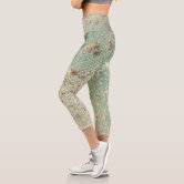 Gold Lattice Capri Leggings Golden Black, Zazzle