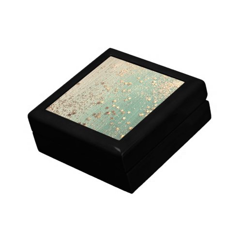 Gold Stardust on Sea Green Gift Box