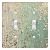 Gold Stardust on Sea Green Light Switch Cover