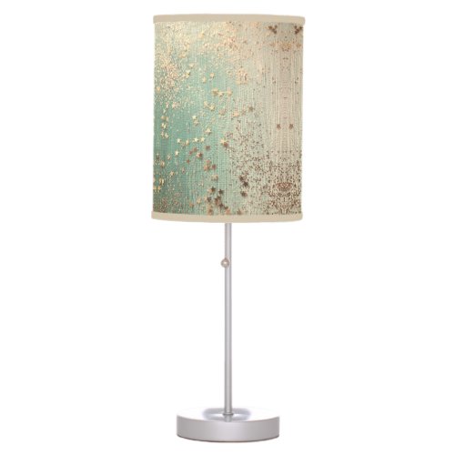 Gold Stardust on Sea Green Table Lamp