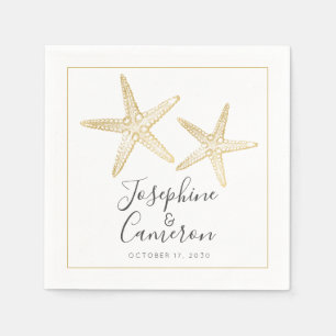 Gold Starfish Beach Napkins
