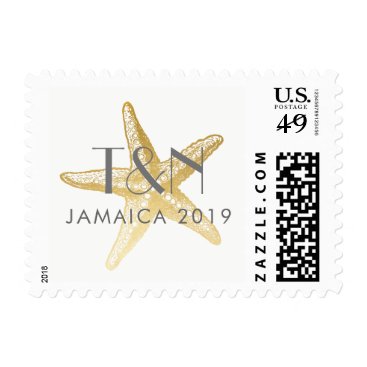 Gold Starfish Monogram Initials Stamp Gold Starfish Monogram Initials Stamp