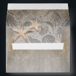 Gold Starfish Nautical Beach Inspired Rustic Envelope<br><div class="desc">Golden starfish pattern beach wedding envelopes</div>