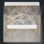 Gold Starfish Nautical Beach Inspired Rustic Envelope<br><div class="desc">Golden starfish pattern beach wedding envelopes</div>