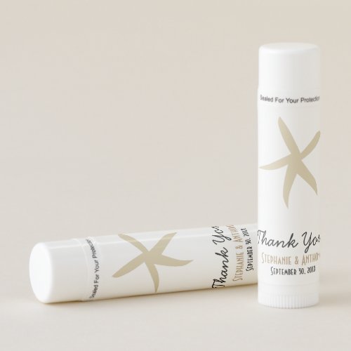 Gold Starfish Nautical Beach Wedding Thank You
