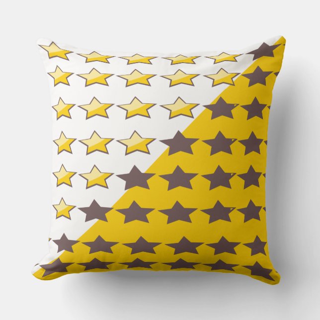 Gold Starlight Starbright Throw Pillow (Front)