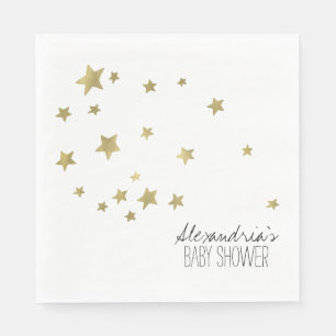 Gold Starlight Stars Personalized Napkins