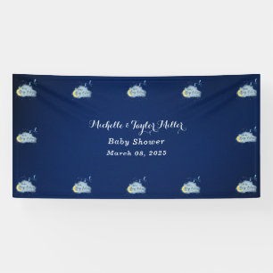 Gold Starlit Baby Boy Bliss Stork Special Delivery Banner