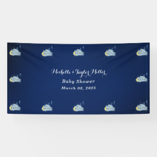 Gold Starlit Baby Boy Bliss Stork Special Delivery Banner