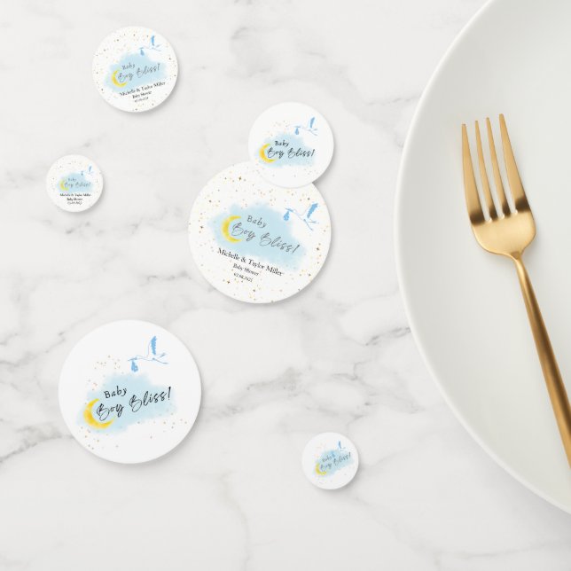 Gold Starlit Baby Boy Bliss Stork Special Delivery Confetti (Group)