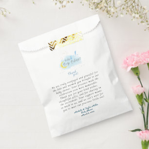 Gold Starlit Baby Boy Bliss Stork Special Delivery Favor Bag
