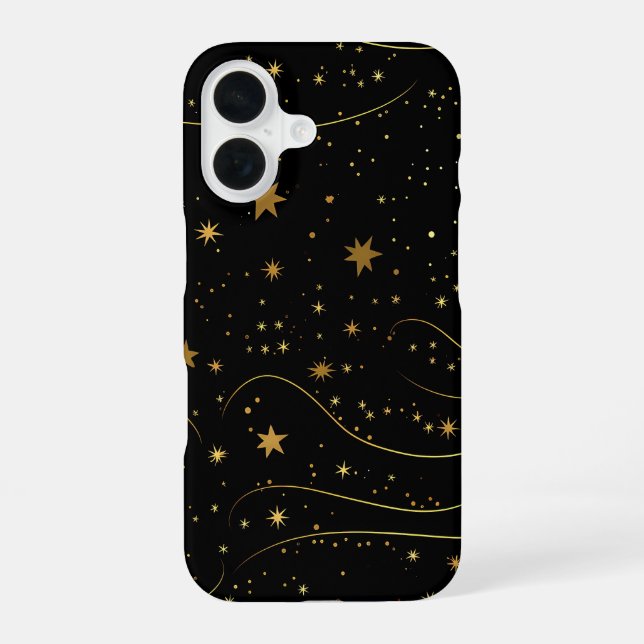 Gold Starry Night Celestial Phone Case (Back)