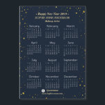Gold Starry Night Navy Makeup Artist Mini Calendar<br><div class="desc">Whimsical Gold Starry Night Navy Blue Calendar! This design features a rich navy blue background with a faux gold stars frame. Use Customise tool to add your info. For matching items,  please,  visit my Starry Night Navy Blue Collection.</div>