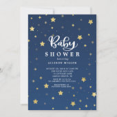 Gold Starry Night Neutral Baby Shower Invitation (Front)