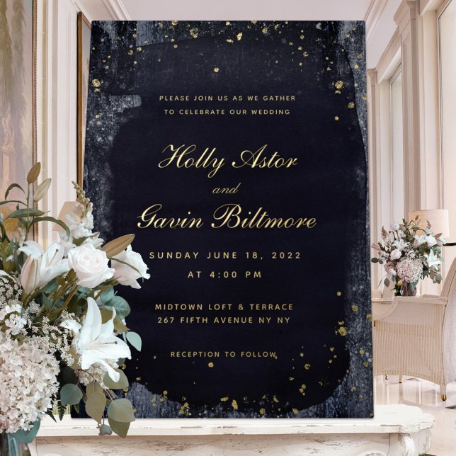 Gold Starry Night Wedding Gold Foil Invitation (Creator Uploaded)