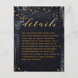 Gold Starry Night Wedding Invitation Details