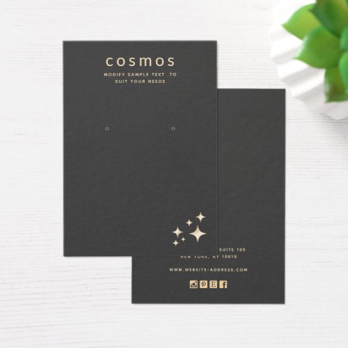 Gold Stars Astrology Add Logo Earring Display Card