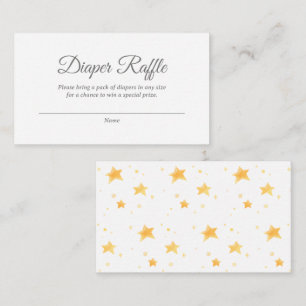 Gold Stars Baby Shower Diaper Raffle Card