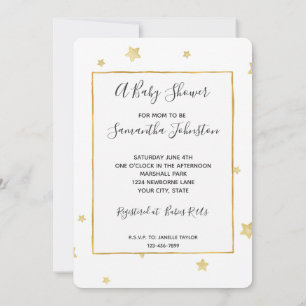 Gold Stars Baby Shower Invitation