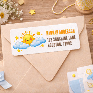 Gold Stars Baby shower Label
