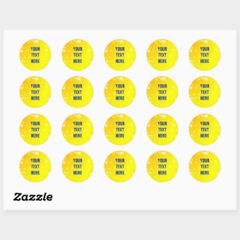 Gold Stars background with custom text Classic Round Sticker | Zazzle