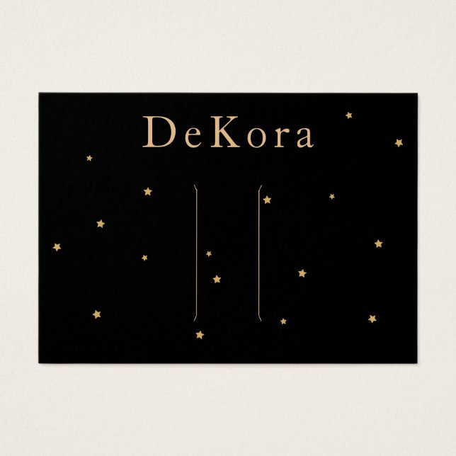 Gold Stars Black Hair Clip Barrette Display Card (Front)