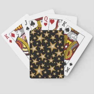 Gold Stars Black playing cards