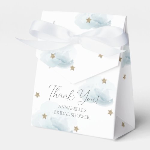 Gold Stars  Blue Clouds Bridal Shower Favor Boxes