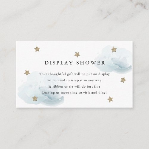 Gold Stars  Blue Clouds Display Shower  Enclosure Card