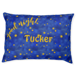 Gold Stars Blue Sky Good Night Pet Bed