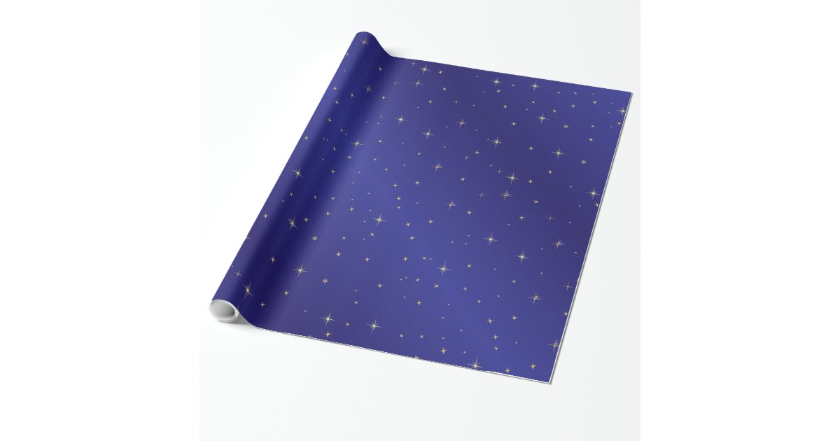 Gold Stars Blue Sky Wrapping Paper Zazzle Gold Stars Blue Sky Wrapping Paper Zazzle