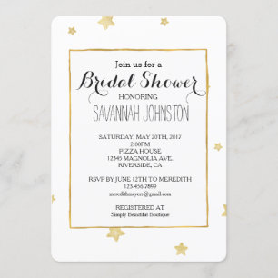 Gold Stars bridal shower Invitation