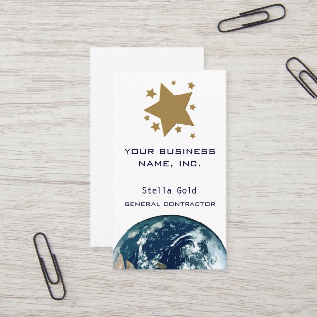 Gold Stars Business Card (Front/Back In Situ)