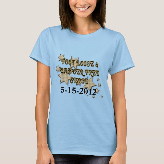 Gold Stars Cancer Free Since T-Shirt (Front)