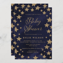 Gold Stars Celestial Gender Neutral Baby Shower Invitation