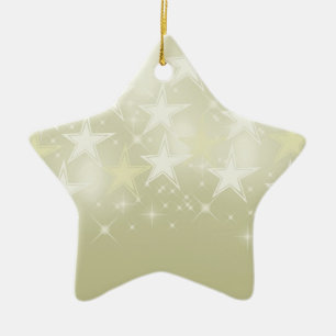 Gold Stars Ceramic Ornament