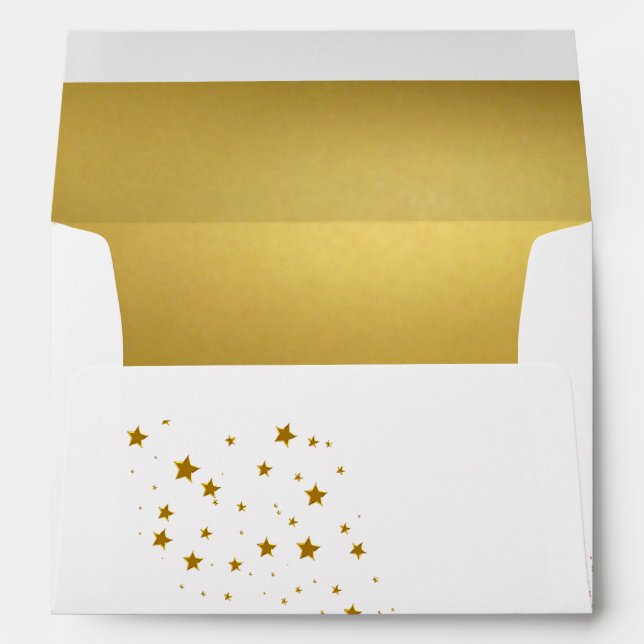 Gold Stars Christmas Envelope (Back (Bottom))
