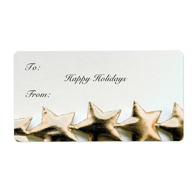 Gold Stars Christmas Gift Tag (Front)