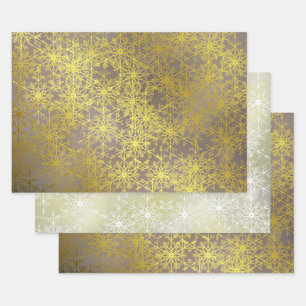 gold stars,Christmas+ paper, winter+patte, merry+x Wrapping Paper Sheets