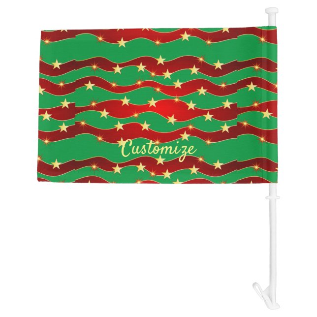 Gold Stars Christmas Sky Thunder_Cove Car Flag (Back)