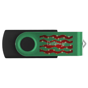 Gold Stars Christmas Sky Thunder_Cove Flash Drive