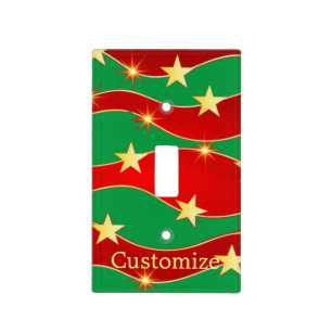 Gold Stars Christmas Sky Thunder_Cove Light Switch Cover