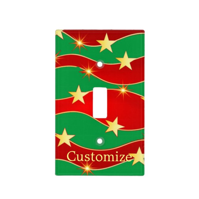 Gold Stars Christmas Sky Thunder_Cove Light Switch Cover (Front)