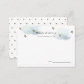 Gold Stars & Clouds Baby Shower Advice Cards (Front/Back)